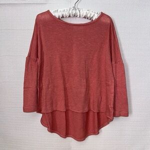 OLD NAVY Cowl Neck Hi-Low Rose Long Sleeve Tee Girls Size M 8